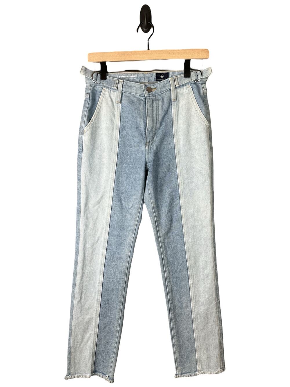 Adriano Goldschmied ‘Isabelle Paneled’ Hi Rise Light Wash Straight Crop Size 26